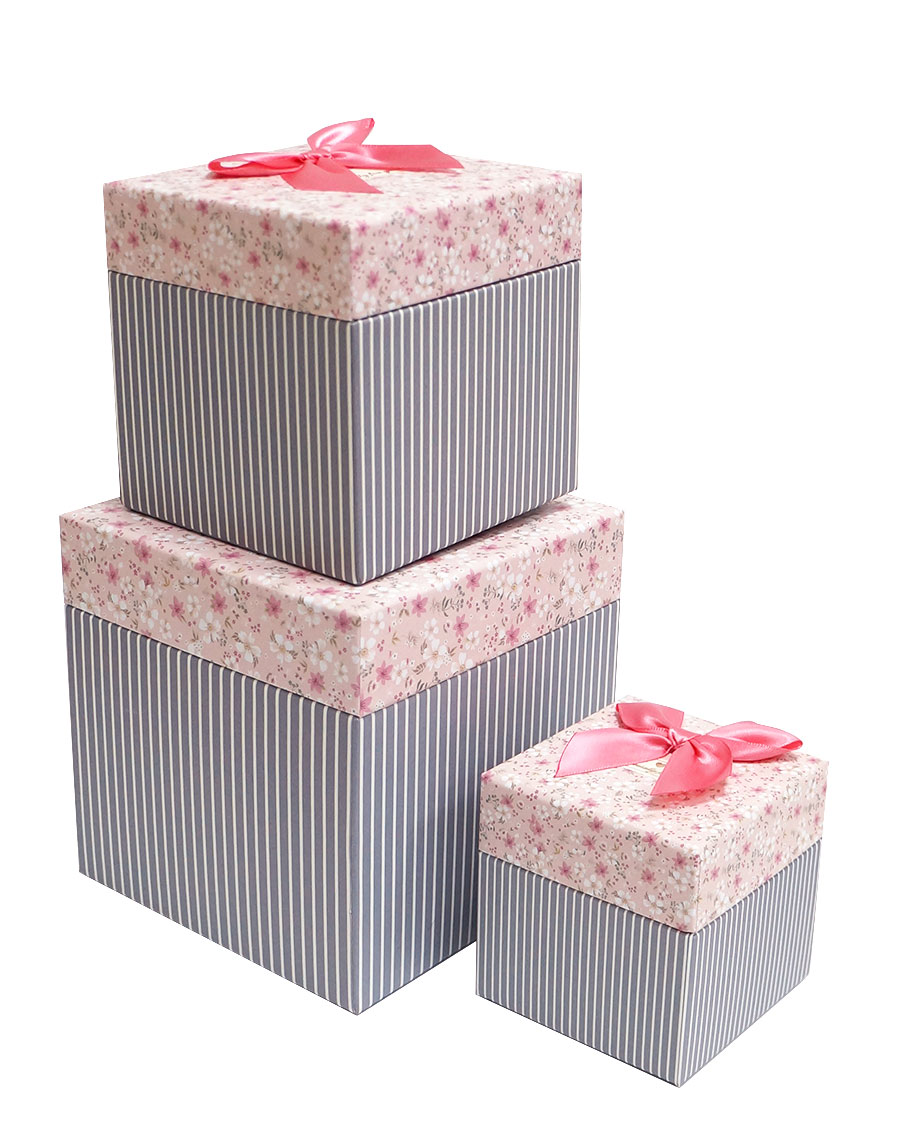 Набор подарочных коробок А-05101-6/11 (Розовый) | набор квадратных .