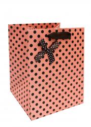 Подарочные пакеты-сумки, серия "Персиковый горошек", размер 17*22*17
