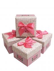 Набор подарочных коробок (один размер в упаковке) А-0112 (Персиковый)