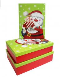 Набор новогодних подарочных коробок А-08216 (Дед Мороз)