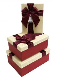 Набор подарочных коробок А-18516 (Бежево-бордовый)