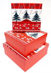 Набор новогодних подарочных коробок А-725 (Ёлки)