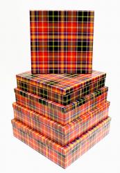 Набор подарочных коробок АП-14 (Красная шотландка)