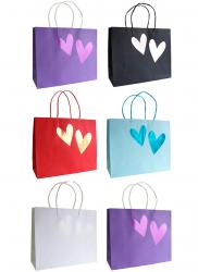 Подарочные пакеты-сумки, серия "Два сердца", размер 32*26*12