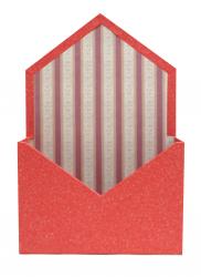 Картонная коробка конверт для букетов 20см*7см*30см (ЕФ-1823 красный)