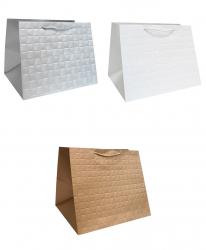 Подарочные пакеты-сумки, серия "Фактурный объём" (квадрат), размер 38*30*30