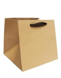 Подарочные пакеты-сумки, серия "Крафт без рисунка", размер 21,5*21,5*21,5