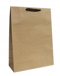 Бумажные подарочные крафт пакеты, серия "Крафт без рисунка", размер 26*32*10 см.