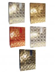 Бумажные подарочные пакеты с золотым тиснением, серия "Ар-деко", размер 31*42*12 см.