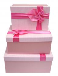Набор подарочных коробок А-04359-3 (Розовый)