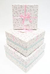 Набор подарочных коробок А-0625 (Бело-розовый)