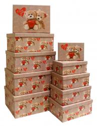 Набор подарочных коробок А-102 (Влюблённые мишки)