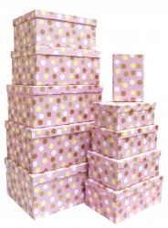 Набор подарочных коробок А-104 (Горох на розовом)