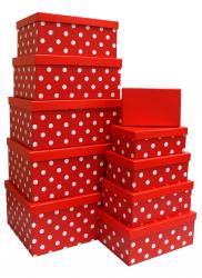 Набор подарочных коробок А-106 (Горошек красный)