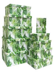 Набор подарочных коробок А-106 (Тропические листья)