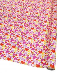 Подарочная дизайнерская бумага в листах 70см х 100см с рисунком "цветные сердечки".