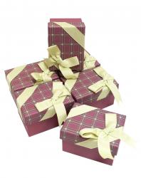 Набор подарочных коробок (один размер в упаковке) А-15-07224 (Брусничный)
