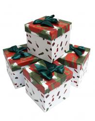 Набор подарочных коробок (один размер в упаковке) А-15-07226 (Красно-зелёный)