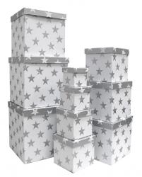 Набор подарочных коробок А-18103 (Серебряные звёзды)