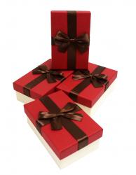 Набор подарочных коробок (один размер в упаковке) А-1847-733 (Тёмно-красный)