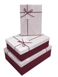 Набор подарочных коробок А-26422-3 (Бордовый)