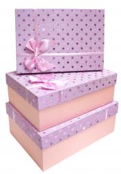 Набор подарочных коробок А-293-6 (Розовый)