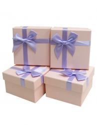 Набор подарочных коробок (один размер в упаковке) А-33-6219 (Персиковый)