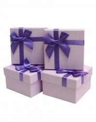 Набор подарочных коробок (один размер в упаковке) А-33-6219 (Розово-сиреневый)