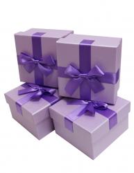 Набор подарочных коробок (один размер в упаковке) А-33-6219 (Сиреневый)
