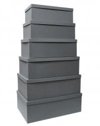 Набор ГИГАНТ из шести больших прямоугольных подарочных коробок цвета серый кашемир, отделка матовой фактурной бумагой, размер 58*38*20 см.