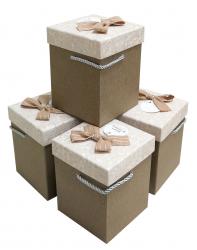 Набор подарочных коробок (один размер в упаковке) А-741 (Бежевый)