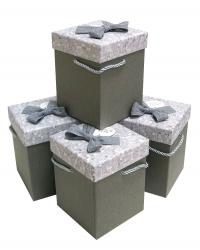Набор подарочных коробок (один размер в упаковке) А-741 (Серый)