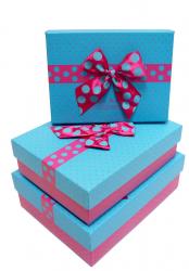 Набор подарочных коробок А-91318-7 (Голубой)