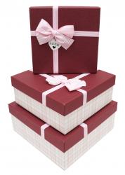 Набор подарочных коробок А-92314-45 (Бордовый)