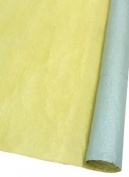 Подарочная бумага "Эколюкс" жатая двухцветная в рулоне 70см х 5м (Бирюзовый/Светло-жёлтый)