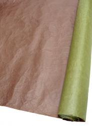 Подарочная бумага "Эколюкс" жатая двухцветная в рулоне 70см х 5м (Хаки/Шоколадный)