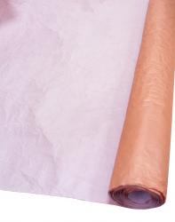 Подарочная бумага "Эколюкс" жатая двухцветная перламутровая в рулоне 70см х 5м (Коралловый/Розовый)