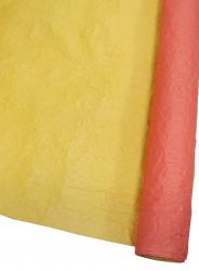 Подарочная бумага "Эколюкс" жатая двухцветная в рулоне 70см х 5м (Коралловый/Жёлтый)