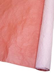 Подарочная бумага "Эколюкс" жатая двухцветная в рулоне 70см х 5м (Красный/Розовый)
