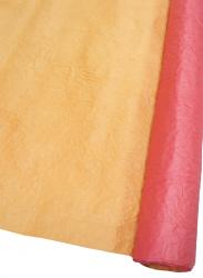 Подарочная бумага "Эколюкс" жатая двухцветная в рулоне 70см х 5м (Красный/Персиковый)