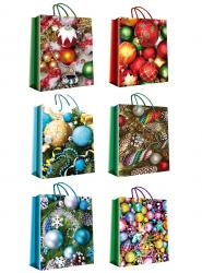Новогодние подарочные пакеты-сумки, серия "Классика", размер 18*23*10
