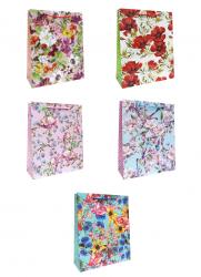Подарочные пакеты-сумки, серия "Матовые цветы", размер 26*32*10