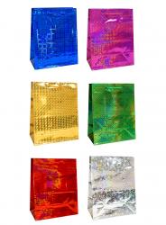 Подарочные пакеты-сумки, серия "Голография", размер 14*20*7