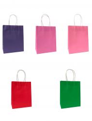 Подарочные цветные однотонные бумажные пакеты-сумки с бумажной ручкой, серия "Яркий микс", размер 26*32*12 см.