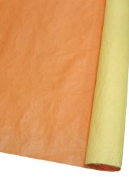 Подарочная бумага "Эколюкс" жатая двухцветная в рулоне 70см х 5м (Жёлтый/Оранжевый)